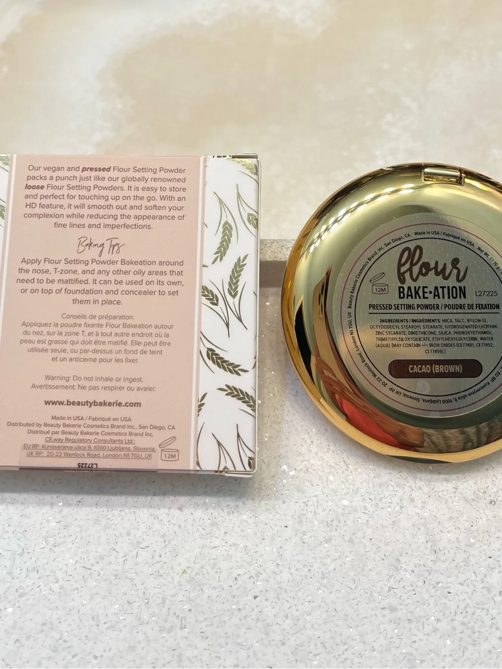 Beauty Bakerie ~ ‘CACAO’ (Brown) Pressed Setting Powder w/ Box ~ Full Size 10 g